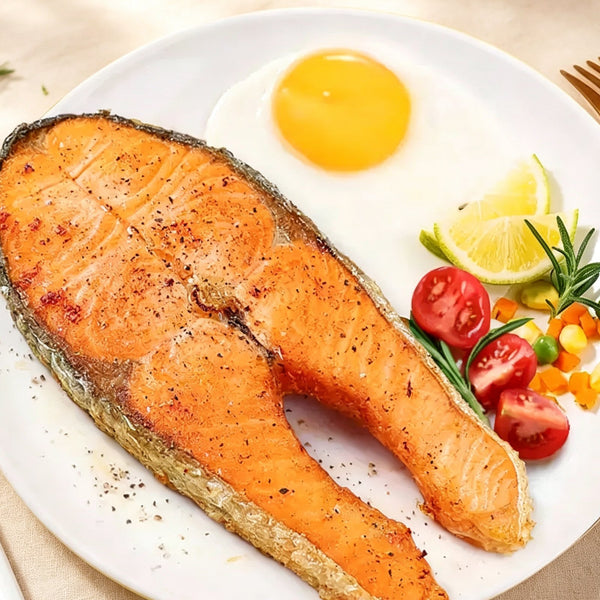 Frozen Thick-Cut Salmon Steaks Skin-On
