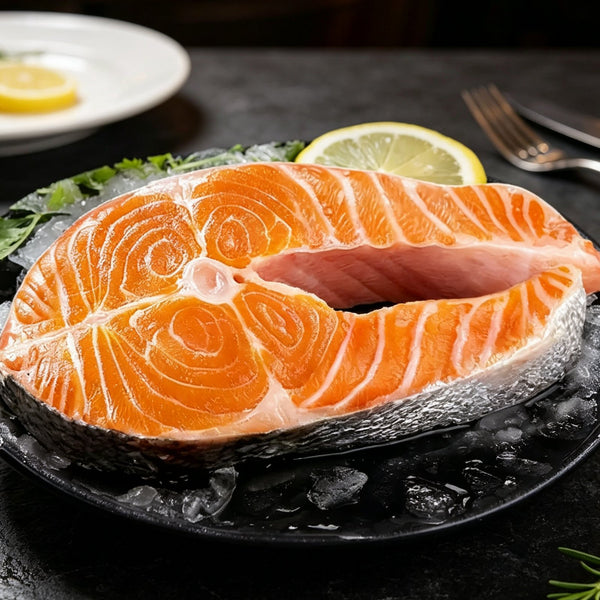 Frozen Thick-Cut Salmon Steaks Skin-On